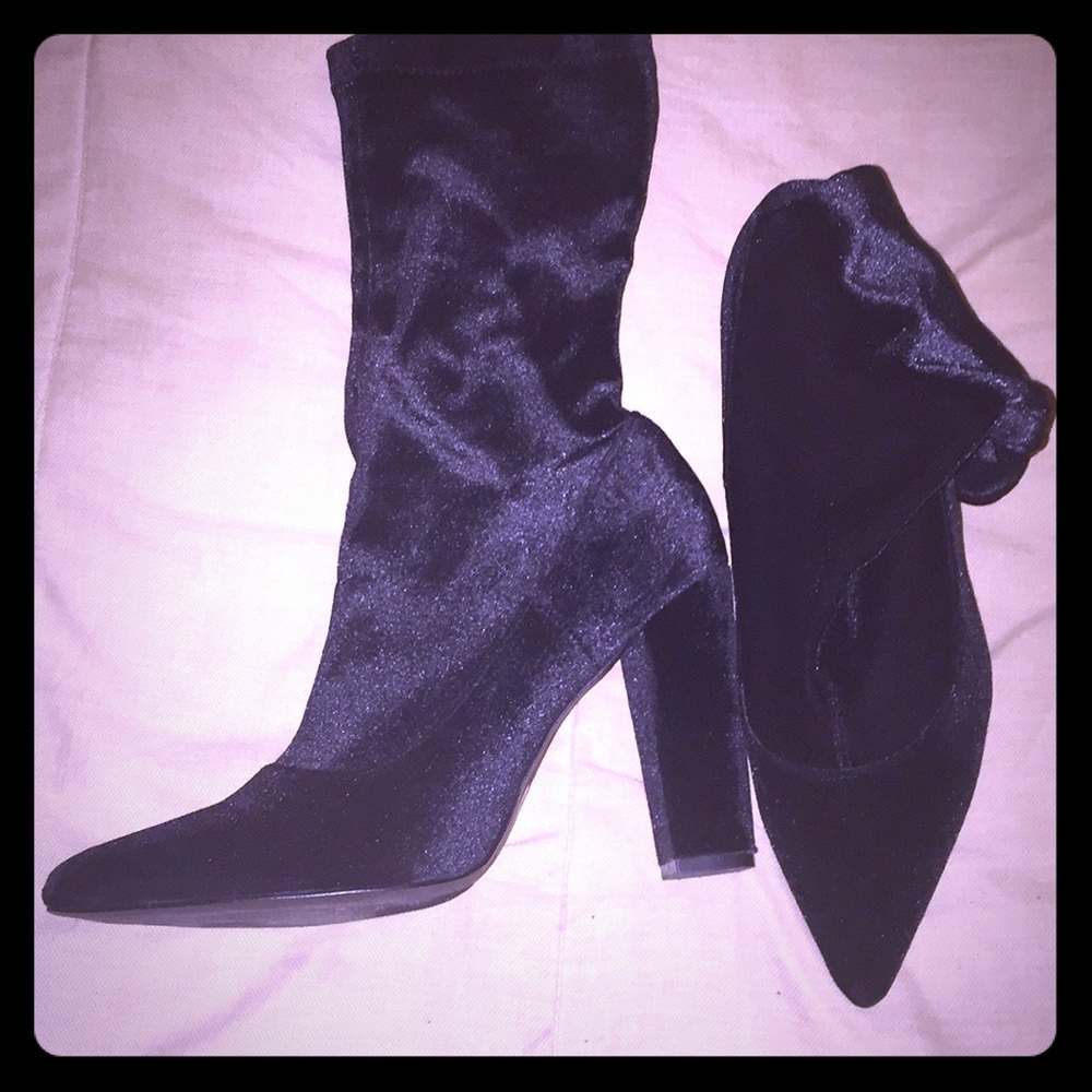 Black Velvet Boots